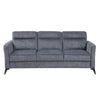 Teli Sofa | Textured Dark Gray Microfiber | Black Metal Legs | 79"