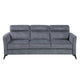 Teli Sofa | Textured Dark Gray Microfiber | Black Metal Legs | 79"