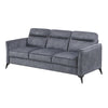 Teli Sofa | Textured Dark Gray Microfiber | Black Metal Legs | 79"