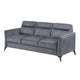 Teli Sofa | Textured Dark Gray Microfiber | Black Metal Legs | 79"