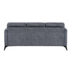 Teli Sofa | Textured Dark Gray Microfiber | Black Metal Legs | 79"