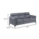 Teli Sofa | Textured Dark Gray Microfiber | Black Metal Legs | 79"