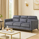 Teli Sofa | Textured Dark Gray Microfiber | Black Metal Legs | 79"