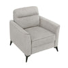 Teli Sofa Armchair | Light Tan Brown Microfiber | Black Metal Legs
