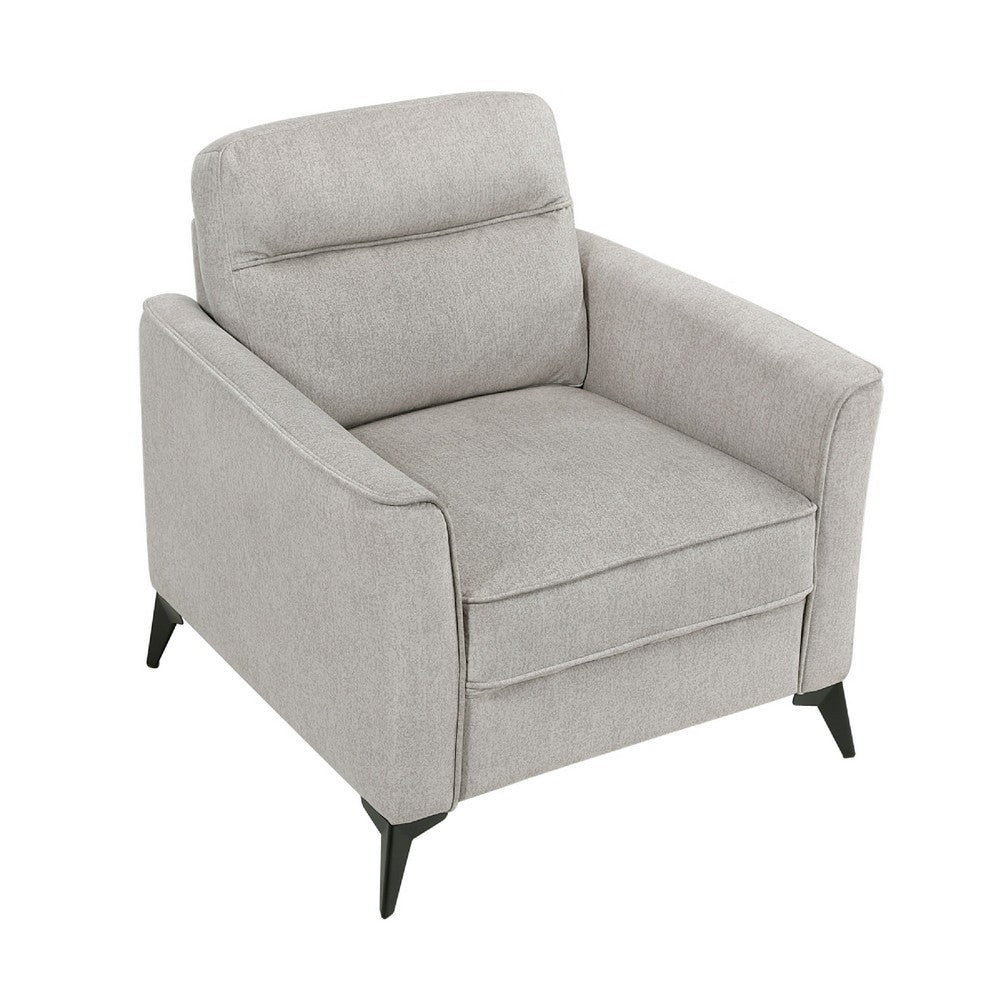 Teli Sofa Armchair | Light Tan Brown Microfiber | Black Metal Legs