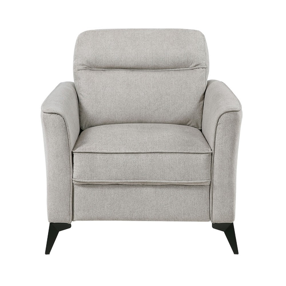Teli Sofa Armchair | Light Tan Brown Microfiber | Black Metal Legs