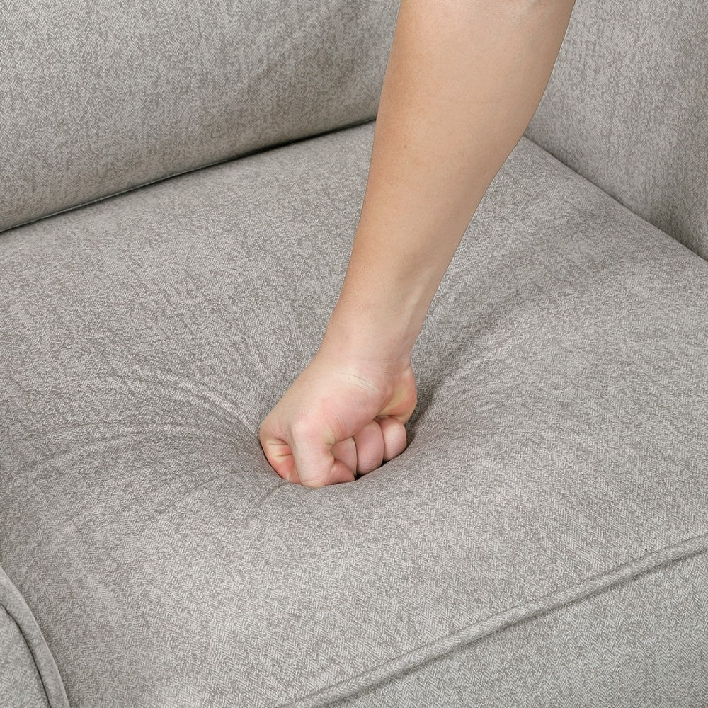 Teli Sofa Armchair | Light Tan Brown Microfiber | Black Metal Legs