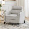 Teli Sofa Armchair | Light Tan Brown Microfiber | Black Metal Legs