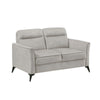 Teli Loveseat | Light Tan Brown Microfiber | Black Metal Legs | 57"