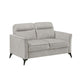 Teli Loveseat | Light Tan Brown Microfiber | Black Metal Legs | 57"