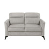 Teli Loveseat | Light Tan Brown Microfiber | Black Metal Legs | 57"