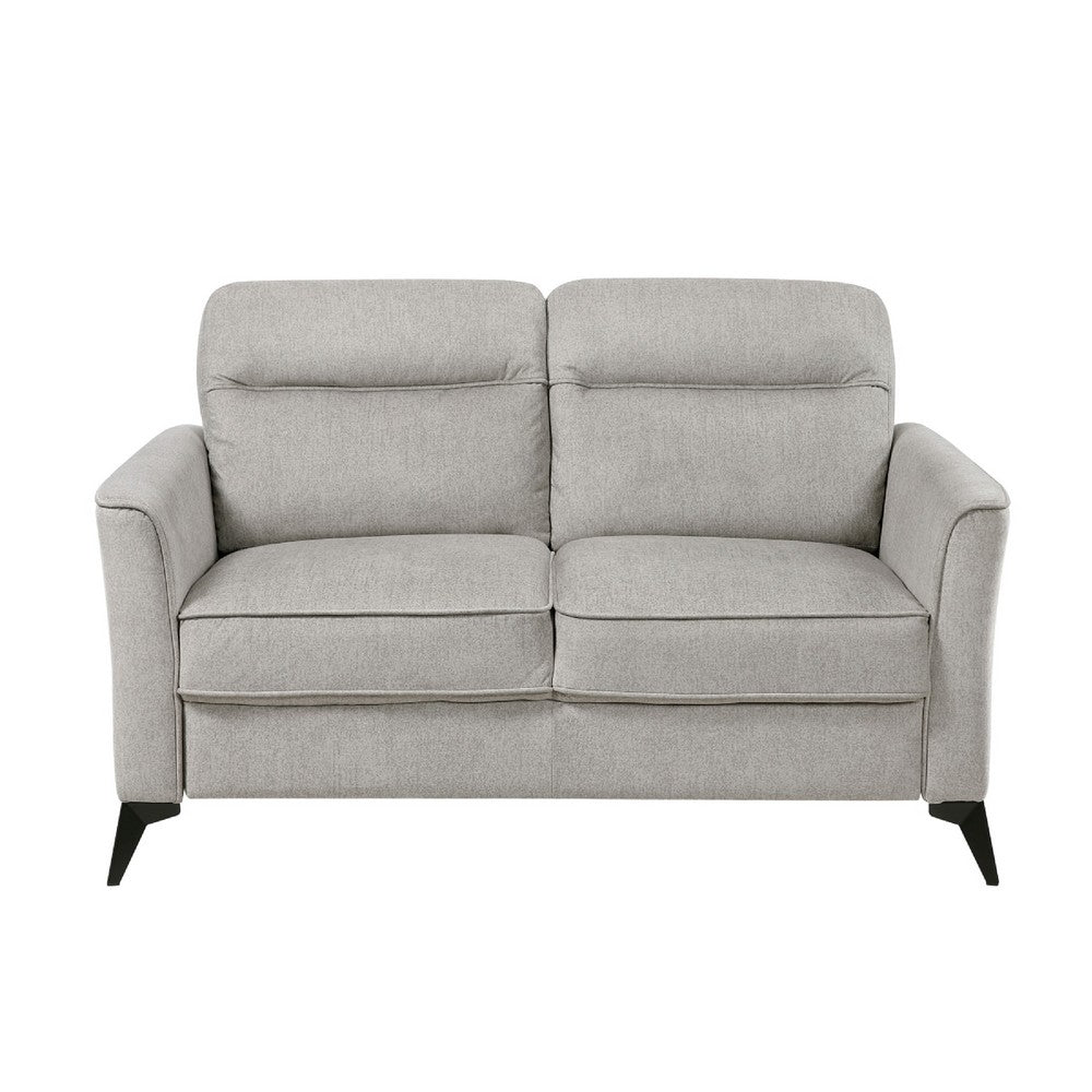 Teli Loveseat | Light Tan Brown Microfiber | Black Metal Legs | 57"