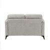 Teli Loveseat | Light Tan Brown Microfiber | Black Metal Legs | 57"