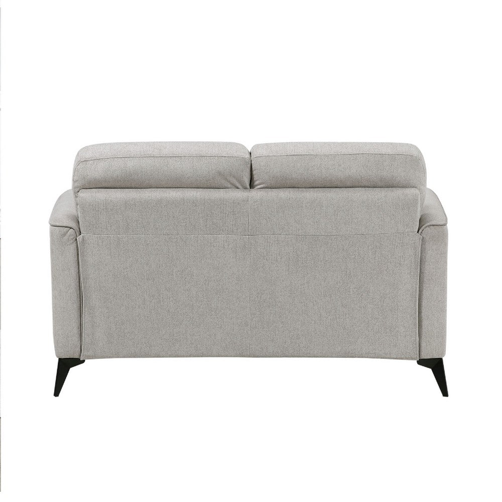 Teli Loveseat | Light Tan Brown Microfiber | Black Metal Legs | 57"