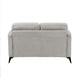 Teli Loveseat | Light Tan Brown Microfiber | Black Metal Legs | 57"