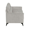 Teli Loveseat | Light Tan Brown Microfiber | Black Metal Legs | 57"