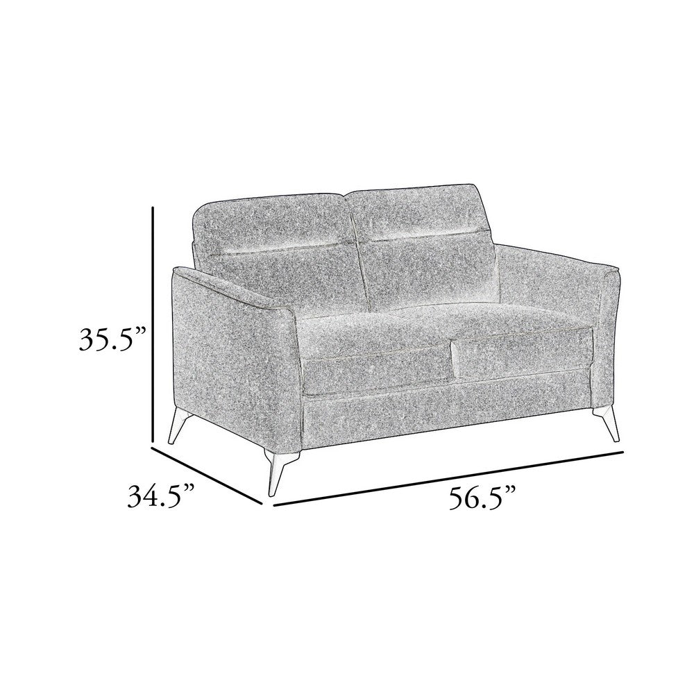 Teli Loveseat | Light Tan Brown Microfiber | Black Metal Legs | 57"