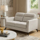 Teli Loveseat | Light Tan Brown Microfiber | Black Metal Legs | 57"
