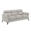 Teli Sofa | Light Tan Brown Microfiber | Black Metal Legs | 79"