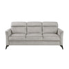 Teli Sofa | Light Tan Brown Microfiber | Black Metal Legs | 79"