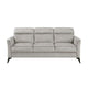 Teli Sofa | Light Tan Brown Microfiber | Black Metal Legs | 79"