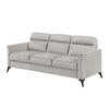 Teli Sofa | Light Tan Brown Microfiber | Black Metal Legs | 79"