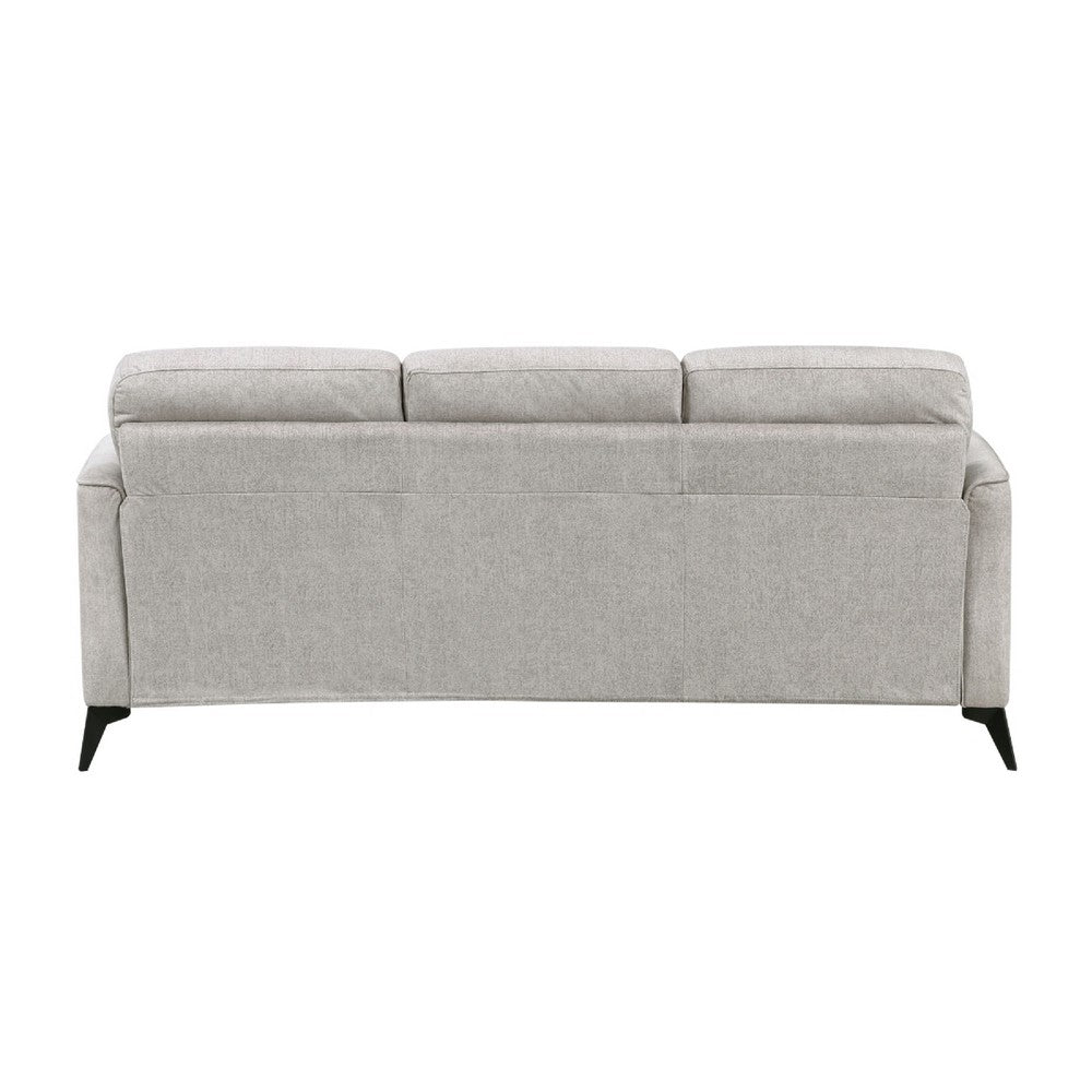 Teli Sofa | Light Tan Brown Microfiber | Black Metal Legs | 79"