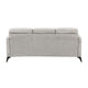 Teli Sofa | Light Tan Brown Microfiber | Black Metal Legs | 79"