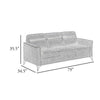 Teli Sofa | Light Tan Brown Microfiber | Black Metal Legs | 79"
