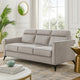 Teli Sofa | Light Tan Brown Microfiber | Black Metal Legs | 79"