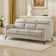 Teli Sofa | Light Tan Brown Microfiber | Black Metal Legs | 79"