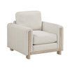 Lny Sofa Armchair | Beige Polyester Natural Brown Frame & Legs