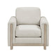 Lny Sofa Armchair | Beige Polyester Natural Brown Frame & Legs