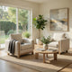 Lny Sofa Armchair | Beige Polyester Natural Brown Frame & Legs