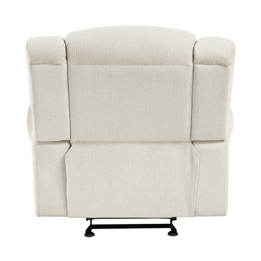 Reo Manual Reclining Chair w Glider Motion | Soft Beige Chenille