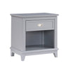 Sely Nightstand | Open Cubby & Drawer | Nickel Handle | Gray | 26"