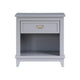 Sely Nightstand | Open Cubby & Drawer | Nickel Handle | Gray | 26"