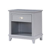 Sely Nightstand | Open Cubby & Drawer | Nickel Handle | Gray | 26"