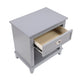 Sely Nightstand | Open Cubby & Drawer | Nickel Handle | Gray | 26"