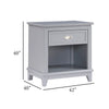 Sely Nightstand | Open Cubby & Drawer | Nickel Handle | Gray | 26"