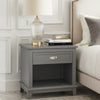 Sely Nightstand | Open Cubby & Drawer | Nickel Handle | Gray | 26"