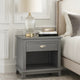 Sely Nightstand | Open Cubby & Drawer | Nickel Handle | Gray | 26"