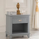Sely Nightstand | Open Cubby & Drawer | Nickel Handle | Gray | 26"