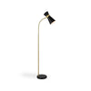 Kemy Floor Lamp w Pivoting Shade | Marble Base | Black & Gold | 62"