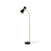 Kemy Floor Lamp w Pivoting Shade | Marble Base | Black & Gold | 62"