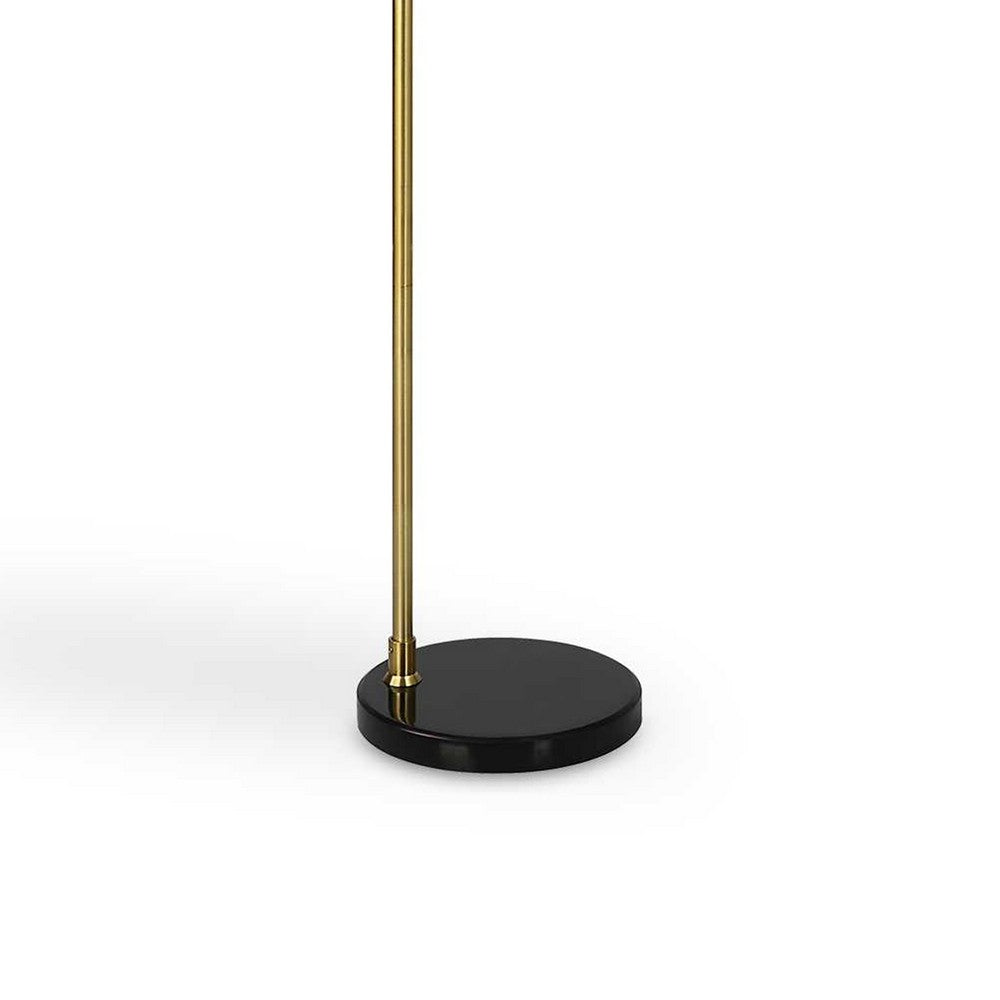 Kemy Floor Lamp w Pivoting Shade | Marble Base | Black & Gold | 62"
