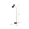 Kemy Floor Lamp w Pivoting Shade | Marble Base | Black & Gold | 62"