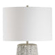 Table Lamp | Weathered Stone Gray Ceramic | White Linen Shade 28"