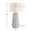 Table Lamp | Weathered Stone Gray Ceramic | White Linen Shade 28"