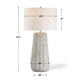 Table Lamp | Weathered Stone Gray Ceramic | White Linen Shade 28"
